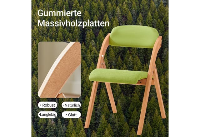 SoBuy Klappstuhl Küchenstuhl mit Gepolsterter Sitzfläche und Lehne Grün FST92-GR