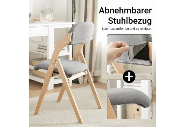 SoBuy Esszimmerstuhl Klappstuhl Küchenstuhl Polsterstuhl mit Lehne Grau FST92-N