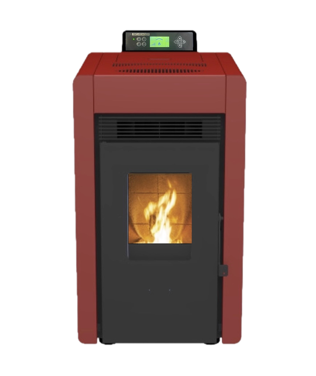 SCHENGER Pelletofen HLP3402 Rot A++ 5,5kW Vollautomatisch+WIFI+Eco Modus