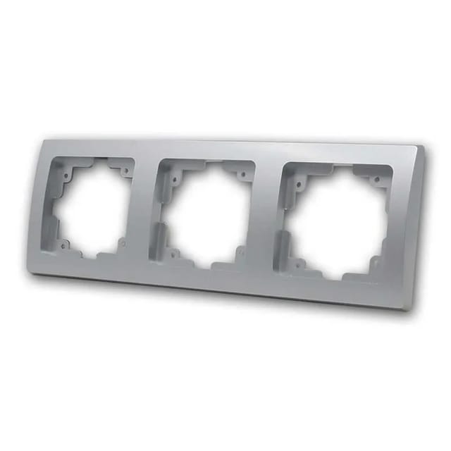 ChiliTec DELPHI 3-Fach Rahmen Silber zB als 3er Steckdose
