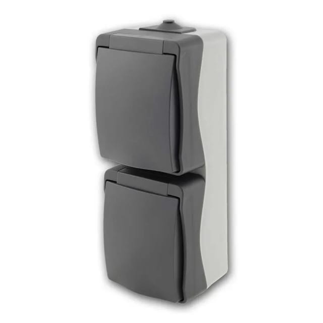 ChiliTec NUQUI Feuchtraum 2-Fach Steckdose Vertikal IP54
