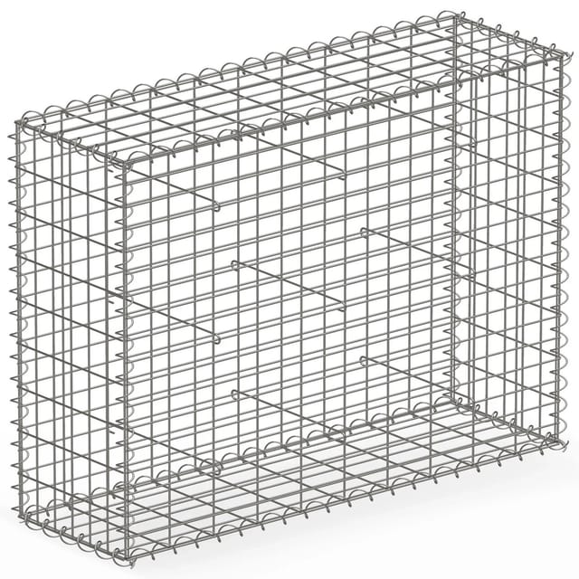 KARAT Gabionenkorb Lenox Steinkorb Zaun Sichtschutz Verzinkt 100 x 90 x 30 cm