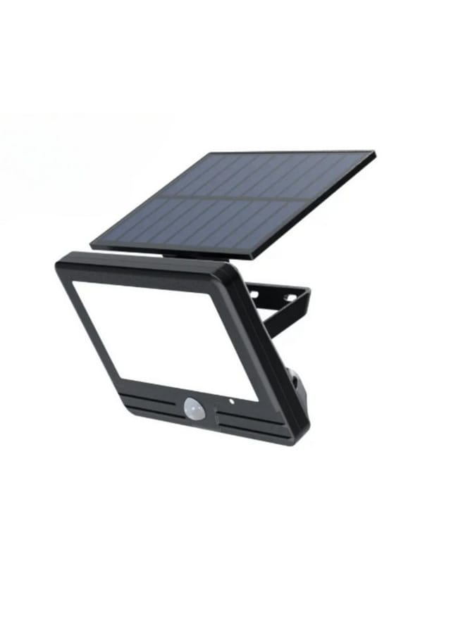 LUXULA LED Solar Wandleuchte 300lm 4000K Neutralweiß Bewegungsmelder IP54 Kabellos Schwarz