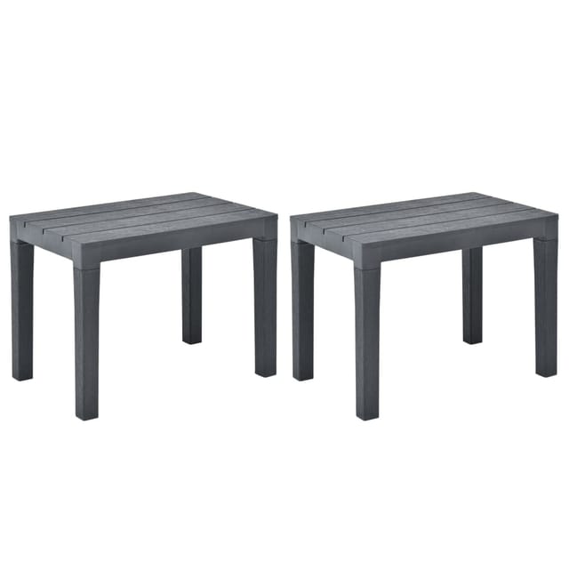 vidaXL Gartenbänke 2 Stk. Anthrazit Kunststoff 48781