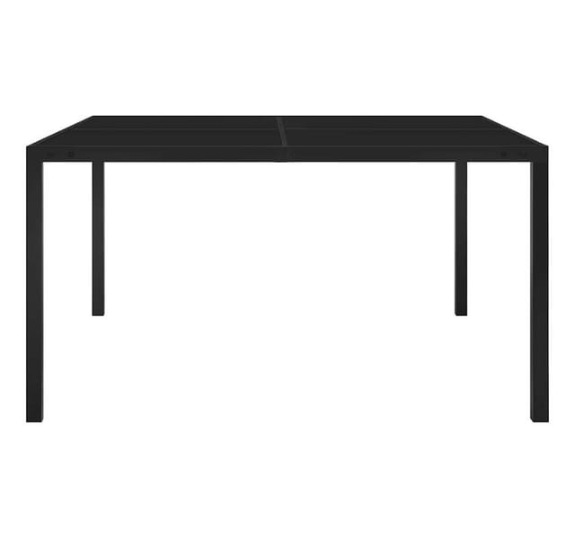vidaXL Gartentisch 130x130x72 cm Schwarz Stahl und Glas 313099