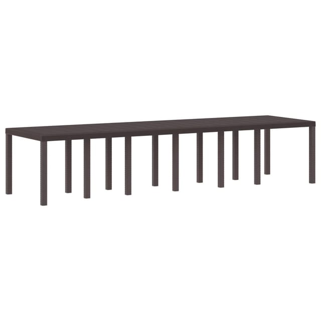 vidaXL Gartentisch Braun 350x100x73 cm Poly Rattan 3378525