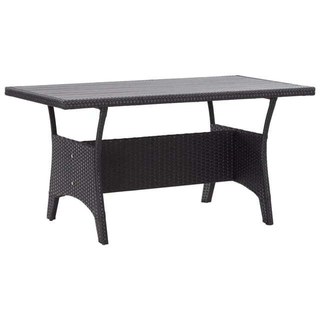 vidaXL Gartentisch Schwarz 120x70x66 cm Poly Rattan 316585