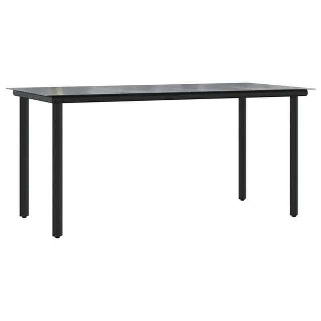 vidaXL Garten-Esstisch Schwarz 160x80x74 cm Stahl und Hartglas 319283