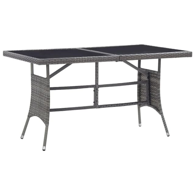 vidaXL Gartentisch Grau 140 x 80 x 74 cm Poly Rattan 318716