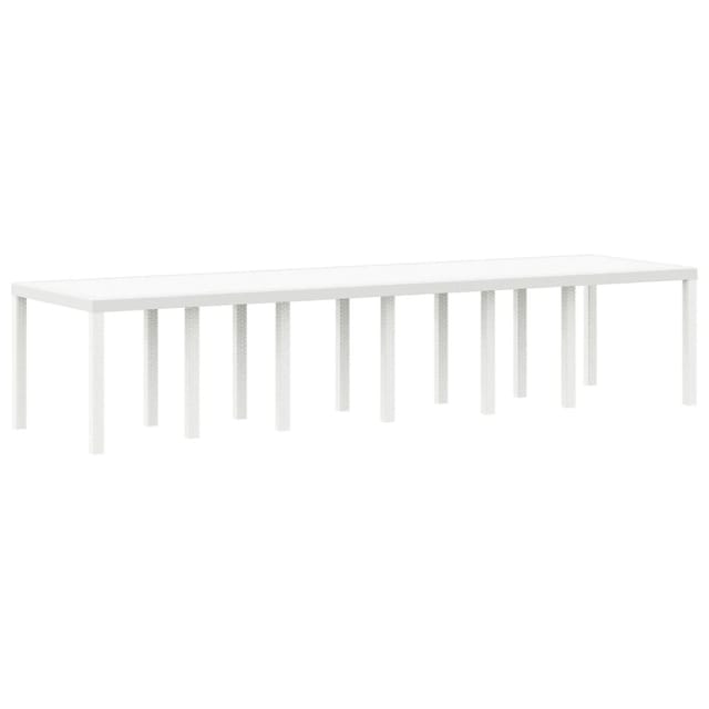 vidaXL Gartentisch Weiß 350x100x73 cm Poly Rattan 3378526