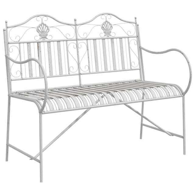 vidaXL Bank Weiß Metall 103,5 x 59 x 89 cm Langlebig Gartenbank 42008118