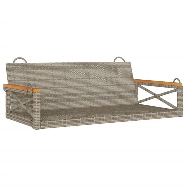 vidaXL Hängebank Grau 109x62x40 cm Poly Rattan 368153