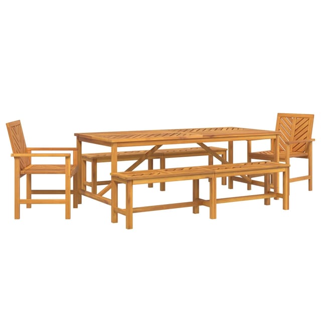 vidaXL 5-Teilige Garten Essgruppe aus Massivem Akazienholz 3154118