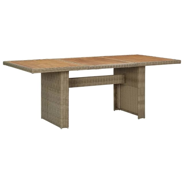 vidaXL Garten-Esstisch Braun 200x100x74 cm Poly Rattan 310143