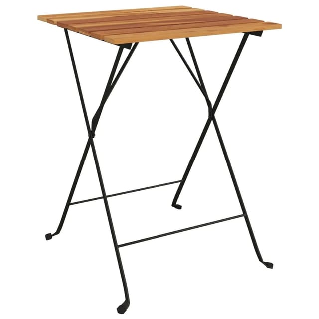 vidaXL Bistrotisch Klappbar 55x54x71 cm Massivholz Teak und Stahl 319978