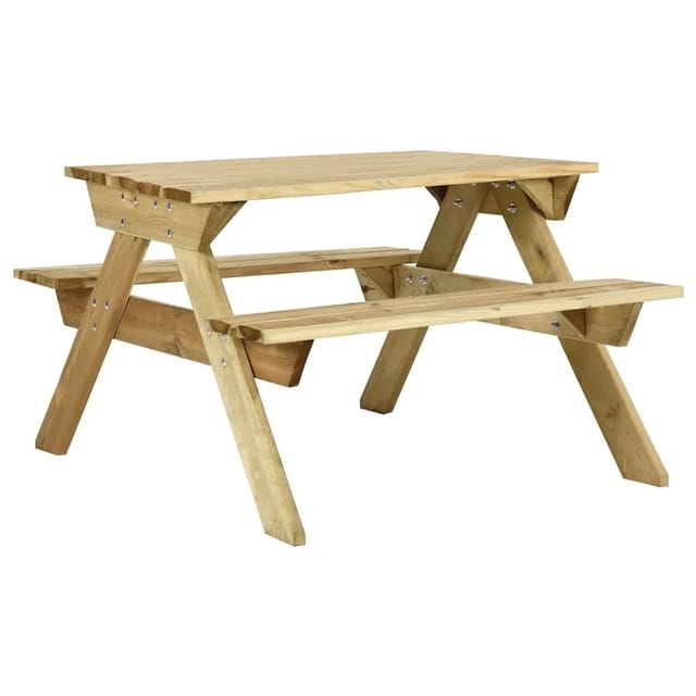 vidaXL Picknicktisch mit Bänken 110x123x73 cm Kiefernholz Imprägniert 318398