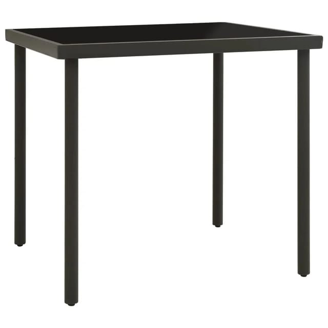 vidaXL Garten-Esstisch Anthrazit 80x80x72 cm Glas und Stahl 313092