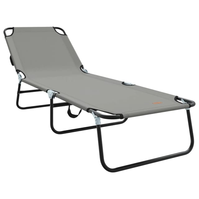 vidaXL Klappliege Tragbar Grau 600D Oxford-Gewebe 42003143