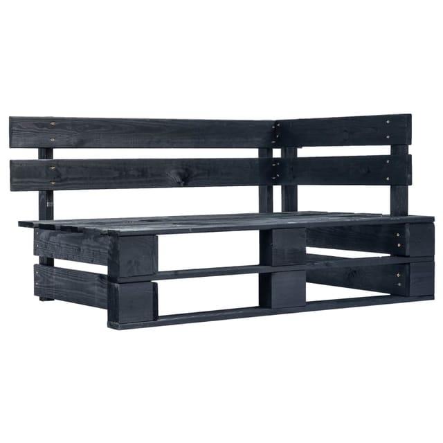 vidaXL Outdoor-Eckbank Paletten Holz Schwarz 45763