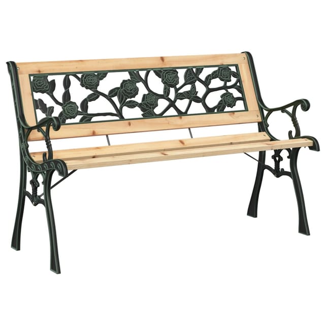 vidaXL Gartenbank mit Rosenmuster 116 cm Holz 319570