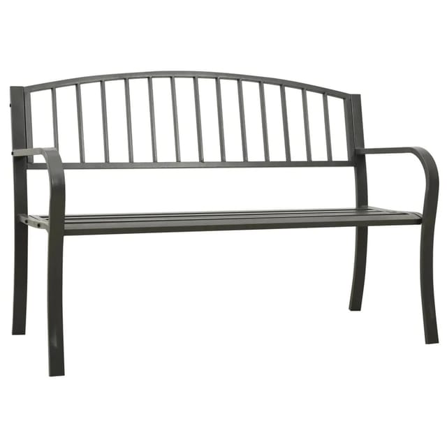 vidaXL Gartenbank Grau 120 cm Stahl 319581