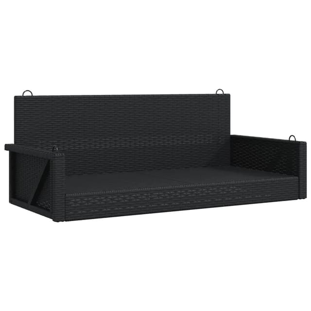 vidaXL Hängebank Schwarz 119x56x48 cm Poly Rattan 365625