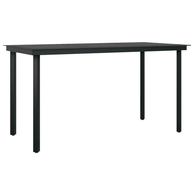 vidaXL Garten-Esstisch Schwarz 140x70x74 cm Stahl und Glas 318747