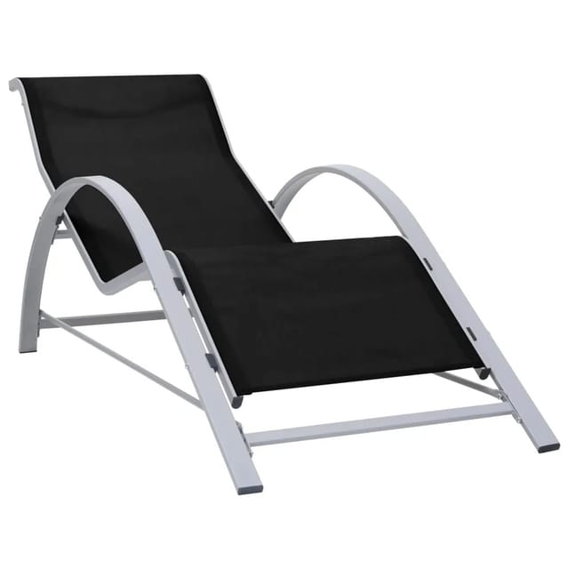 vidaXL Sonnenliege Textilene und Aluminium Schwarz 310533