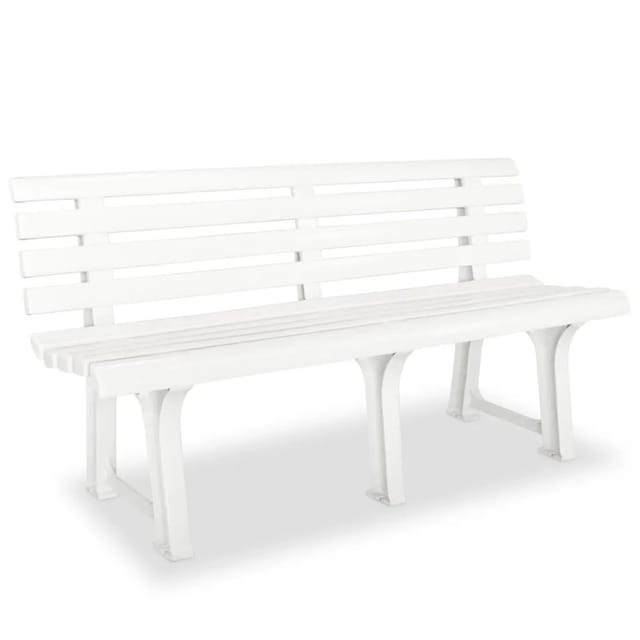 vidaXL Gartenbank 145,5 cm Kunststoff Weiß 43583