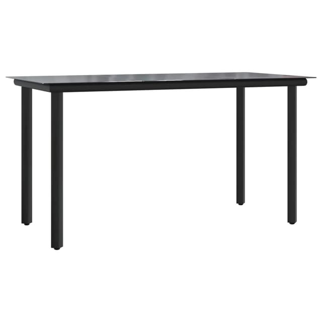 vidaXL Garten-Esstisch Schwarz 200x100x74 cm Stahl und Hartglas 319284