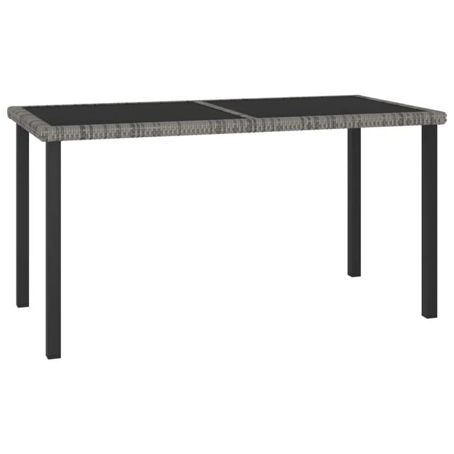 vidaXL Garten-Esstisch Grau 140x70x73 cm Poly Rattan 315118