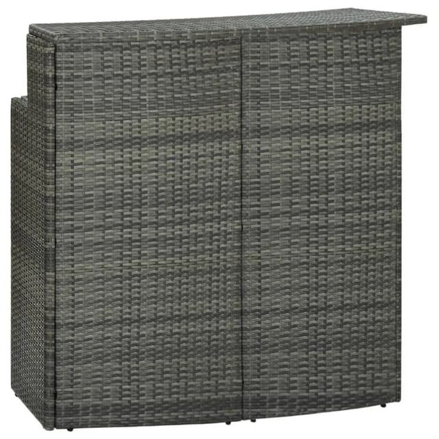 vidaXL Garten-Bartisch Grau 120x55x110 cm Poly Rattan 313469