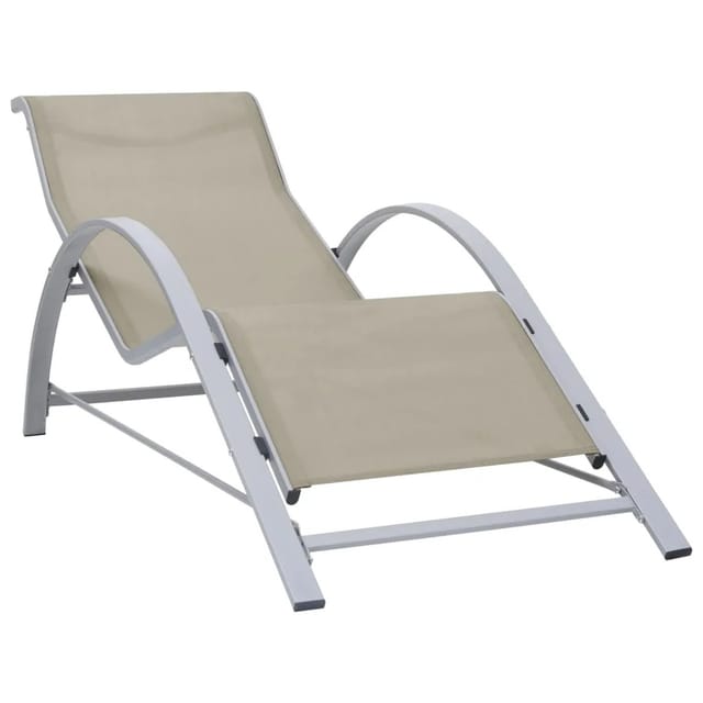 vidaXL Sonnenliege Textilene und Aluminium Creme 310535