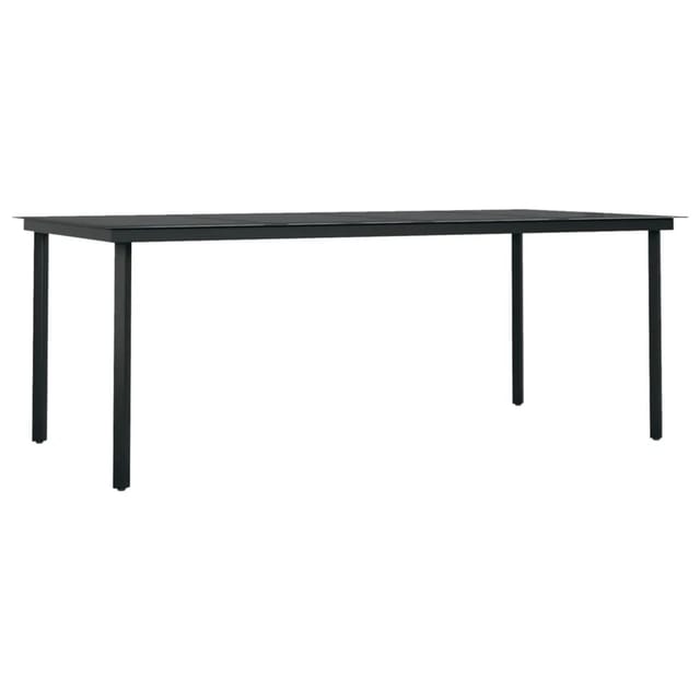vidaXL Garten-Esstisch Schwarz 200x100x74 cm Stahl und Glas 3100107