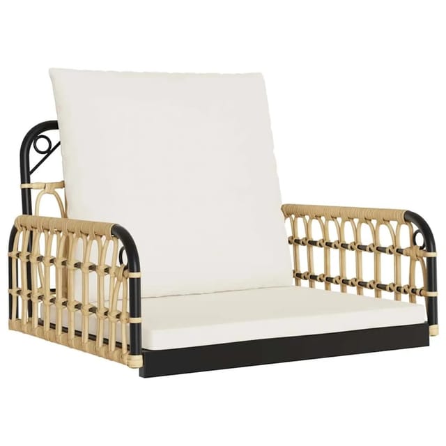 vidaXL Hängestuhl mit Kissen 63x58x39 cm Poly Rattan und Stahl 4009297