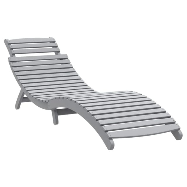 vidaXL Sonnenliege Grau 184x55x64 cm Massivholz Akazie 363279