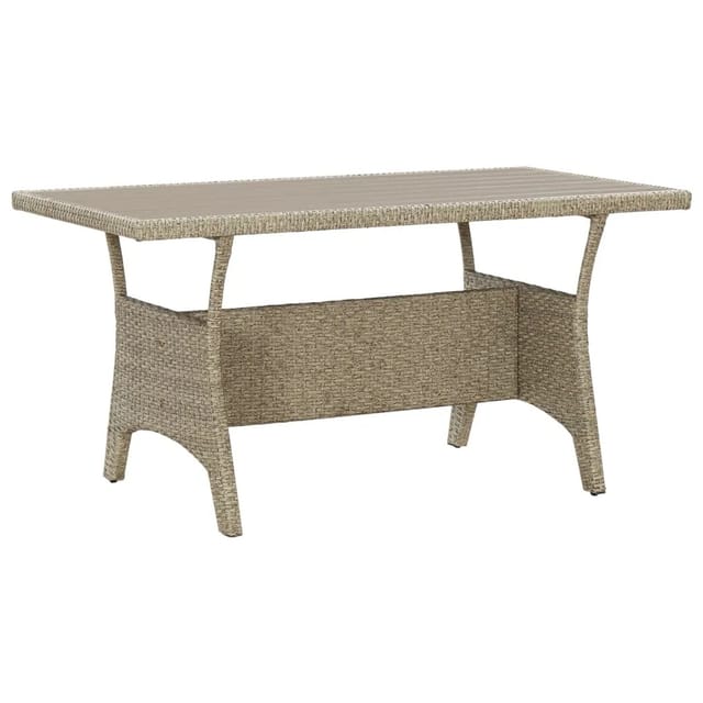 vidaXL Gartentisch Grau 120x70x66 cm Poly Rattan 316583
