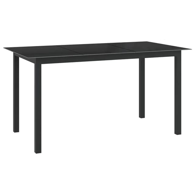 vidaXL Gartentisch Schwarz 150x90x74 cm Aluminium und Glas 312201