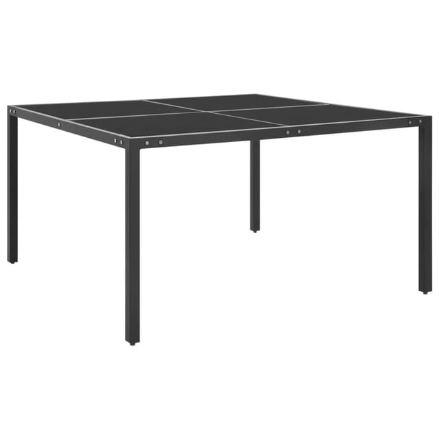 vidaXL Gartentisch Anthrazit 130x130x72 cm Stahl und Glas 313093