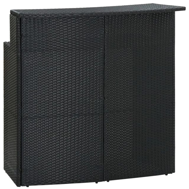 vidaXL Garten-Bartisch Schwarz 120x55x110 cm Poly Rattan 313468