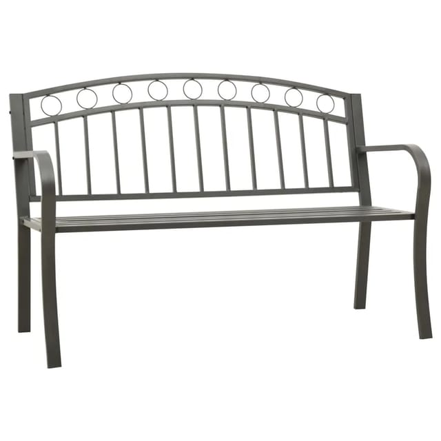 vidaXL Gartenbank Grau 120 cm Stahl 319586