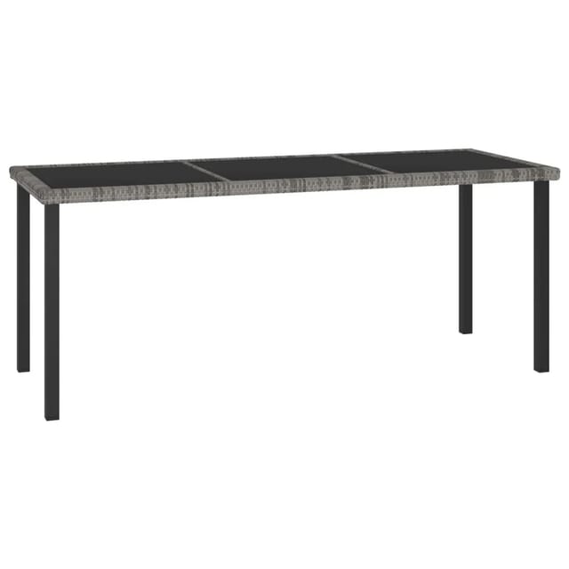 vidaXL Garten-Esstisch Grau 180x70x73 cm Poly Rattan 315119