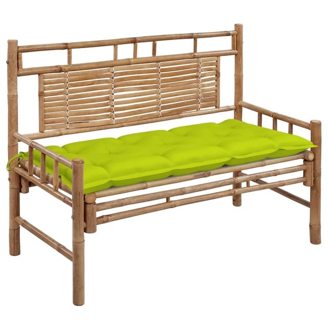 vidaXL Gartenbank mit Auflage 120 cm Bambus 3063902