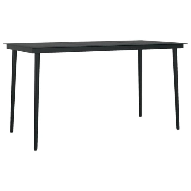 vidaXL Garten-Esstisch Schwarz 140x70x74 cm Stahl und Glas 318750