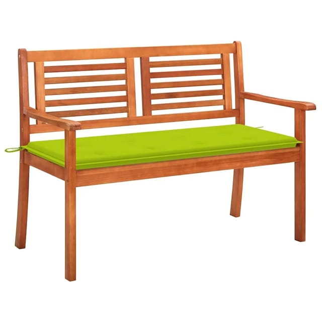 vidaXL 2-Sitzer-Gartenbank mit Auflage 120 cm Massivholz Eukalyptus 3060980