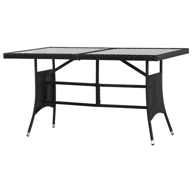 vidaXL Gartentisch Schwarz 140 x 80 x 74 cm Poly Rattan 318713