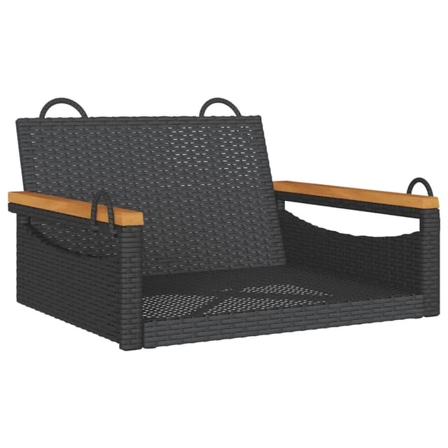 vidaXL Hängesessel Schwarz 63x62x40 cm Poly Rattan 368161