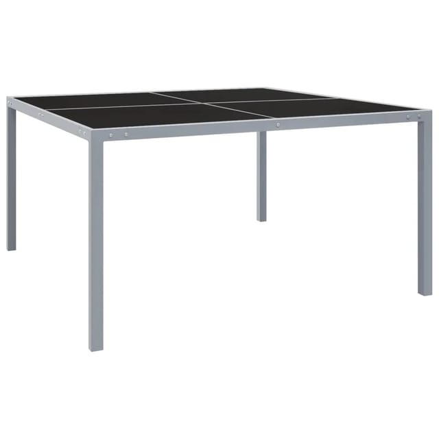 vidaXL Gartentisch 130x130x72 cm Grau Stahl und Glas 313086
