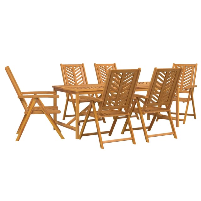 vidaXL 7-Teilige Garten Essgruppe aus Massivem Teakholz 3154125