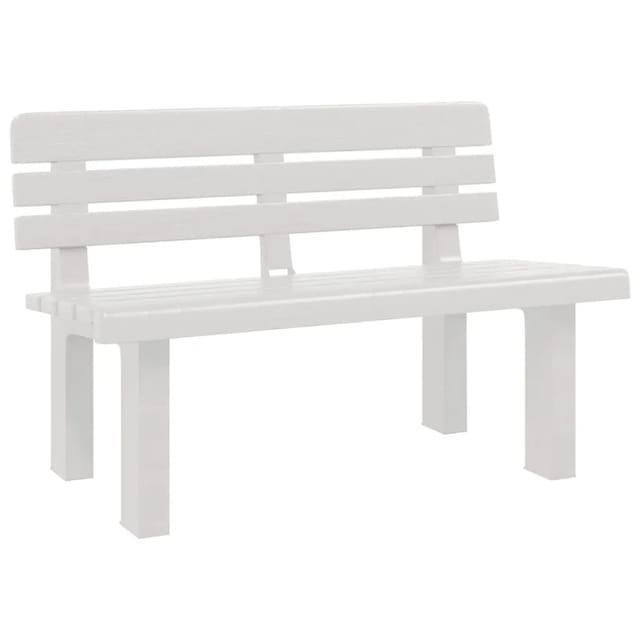 vidaXL Gartenbank Weiß 110x52x71 cm Polypropylen 4009379